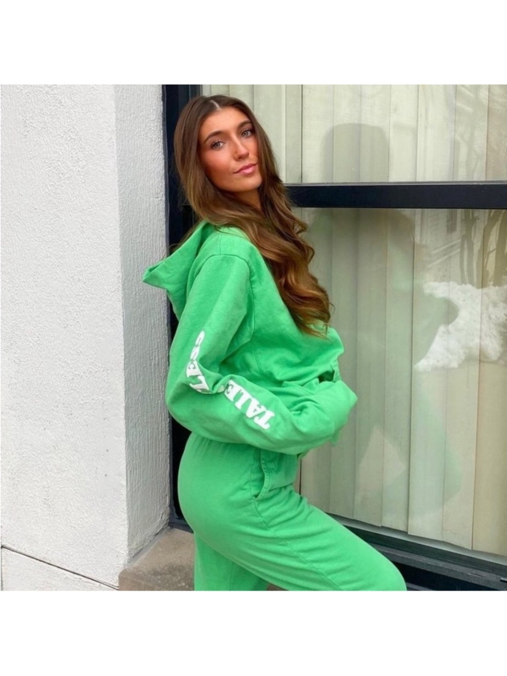 TALENTLESS Unisex Oversized Tropical Green Hoodie Sz XS